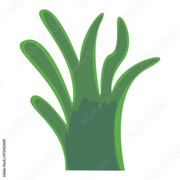 Obraz Vibrant green plant leaves reaching upward against a clean white background, symbolizing growth