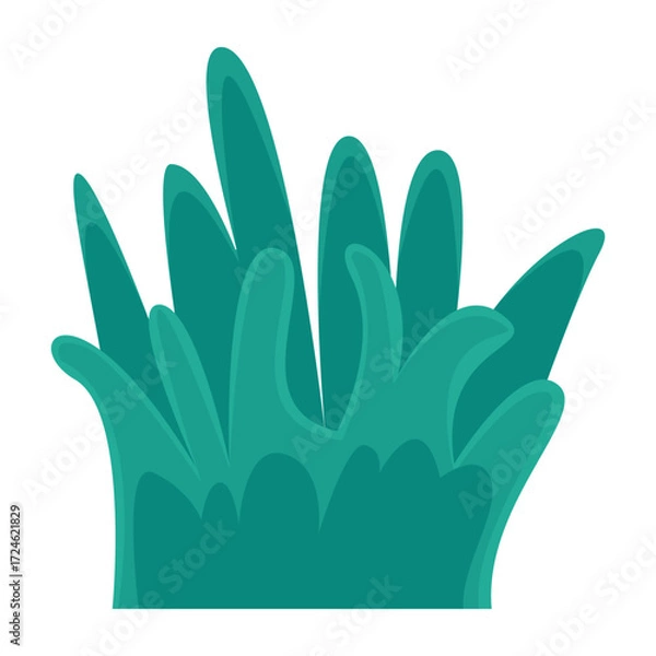 Obraz Vibrant green foliage with varying leaf shapes and sizes against a clean white background (1)