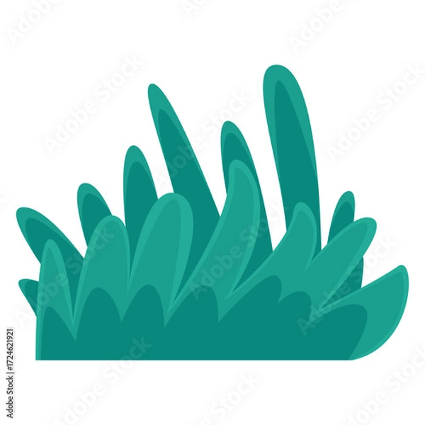 Fototapeta Vibrant green foliage with smooth, curved leaves against a clean white background