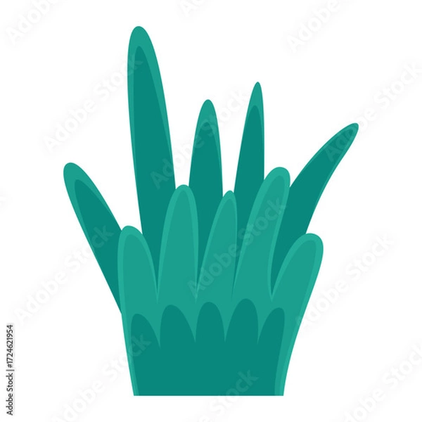 Obraz Vibrant green plant leaves emerging from the ground against a clean white background