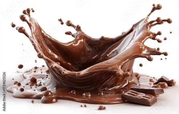 Fototapeta Chocolate splash, liquid, and pieces