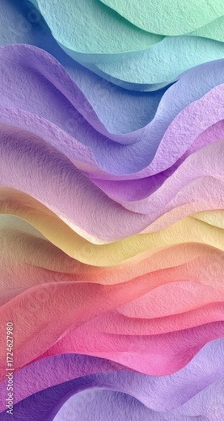 Fototapeta Abstract wavy layers of pastel colors