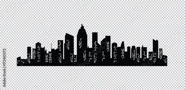 Fototapeta Set of vector cities silhouette