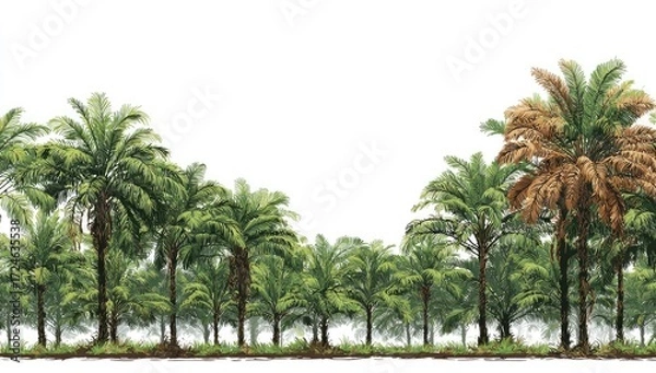 Fototapeta Palm trees in a plantation