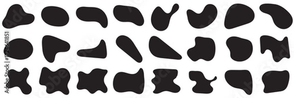 Fototapeta Organic amoeba blob shape abstract pastel color with line vector illustration isolated on transparent background. Abstract blob and amoeba figure