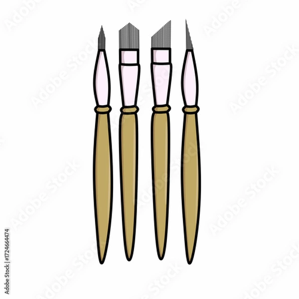 Fototapeta Vector Art Painting Brush with various forms