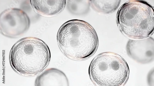 Obraz Close-up view of human embryos in a laboratory setting, showcasing early stages of cellular development.