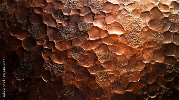 Fototapeta Warm Hammered Copper Metal Texture