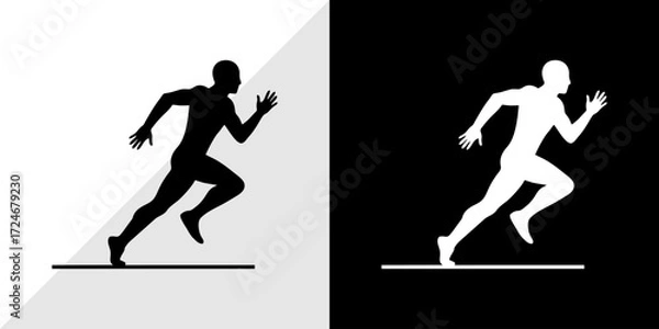 Obraz runners vector illustration