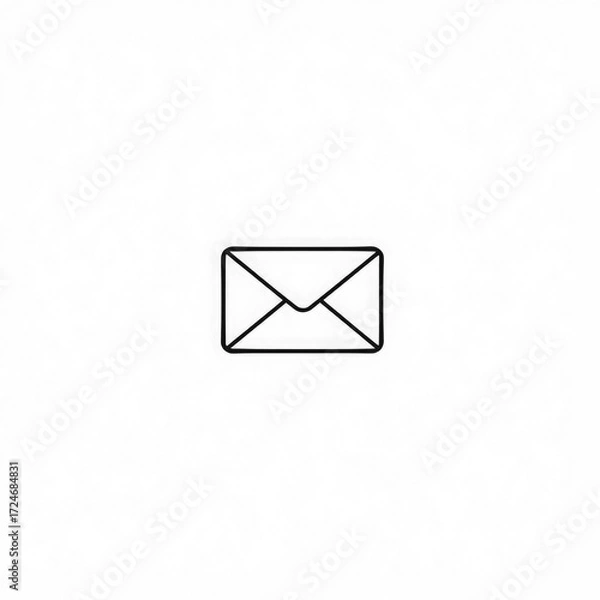 Obraz Line art mail icon with transparent background PNG and JPEG image for your business	