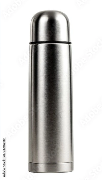 Obraz Stainless steel thermos bottle, smooth surface