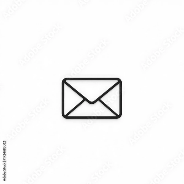 Fototapeta Line art mail icon with transparent background PNG and JPEG image for your business	