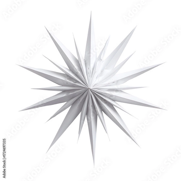 Fototapeta Geometric Paper Star Decoration Isolated on White Background A Festive Craft Element