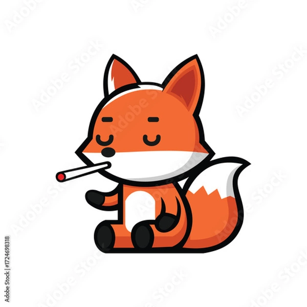 Obraz Smoking Fox Character Vector