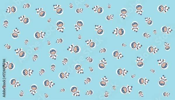 Fototapeta Woman Astronaut Background Pattern Vector