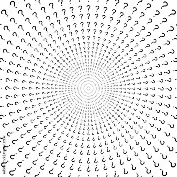 Fototapeta Question mark circle frame. question marks on white background. secret round border. mystery concept