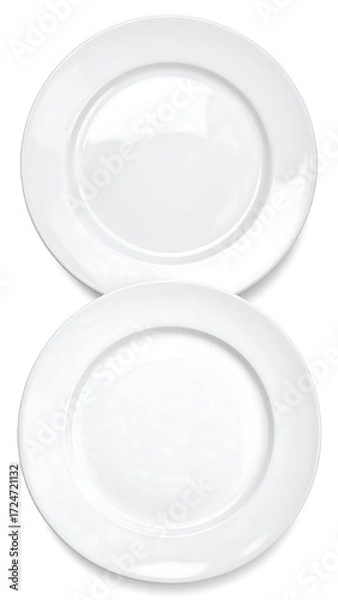Fototapeta Two white dinner plates