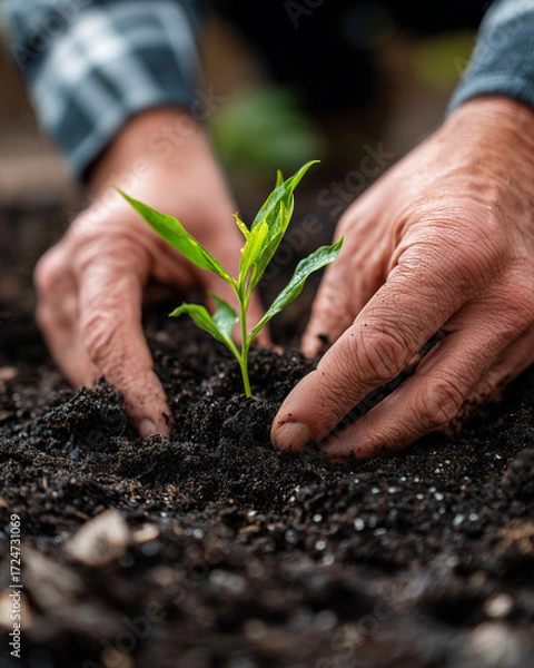 Fototapeta Nurturing Green Thumb Potential