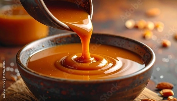 Obraz Caramel sauce being poured