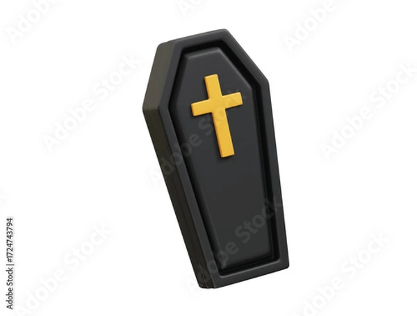 Obraz Coffin icon 3d rendering illustration 