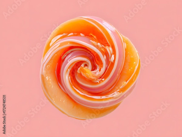 Obraz Dessert swirl bright background peach topping 
