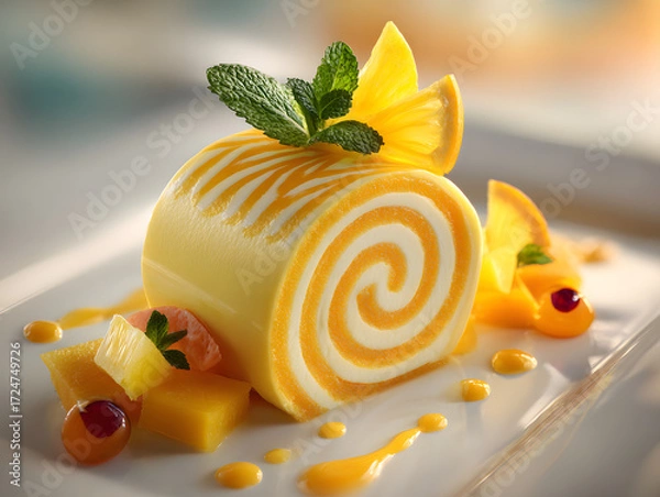 Obraz dessert swirl pineapple mango 