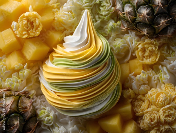 Obraz dessert swirl pineapple mango 