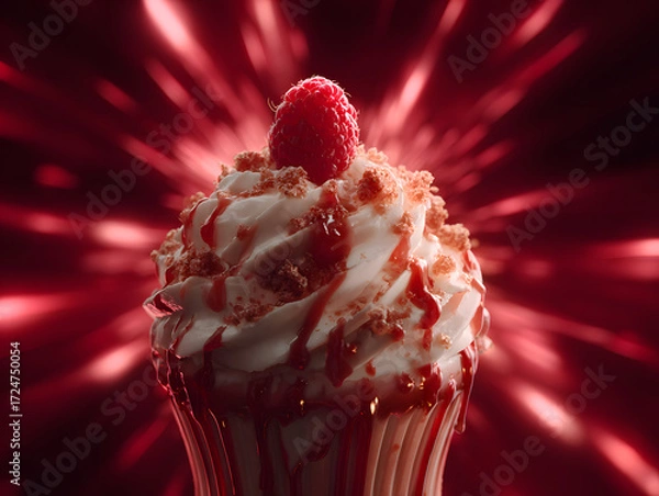 Obraz dessert swirl raspberry drip cinematic light 