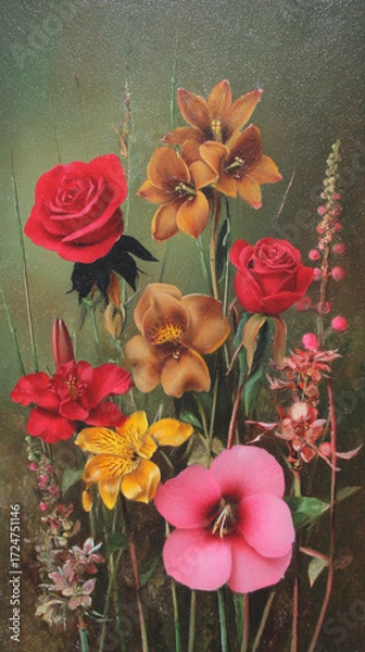 Obraz FLOWERS PAINT. WALLPAPER. BACKGROUND
