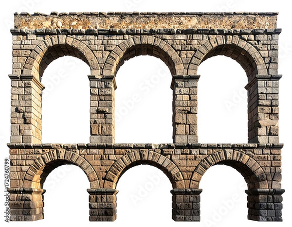 Obraz Ancient stone archway facade with multiple openings (1)