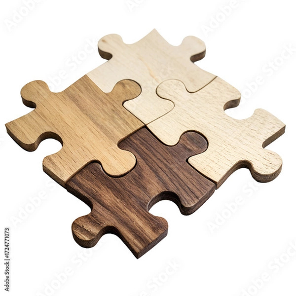 Fototapeta Interlocking Puzzle Pieces Symbol of Unity, Problem-Solving, and Collaboration in a Team