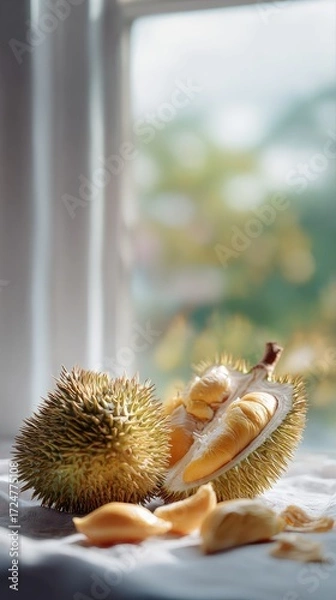 Fototapeta Durian fruit close up display