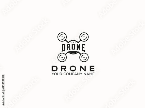 Fototapeta Drone logo design vector template
