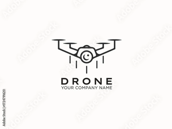 Fototapeta Drone logo design vector template
