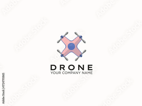 Fototapeta Drone logo design vector template