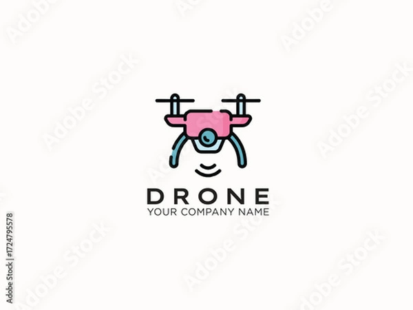 Fototapeta Drone logo design vector template