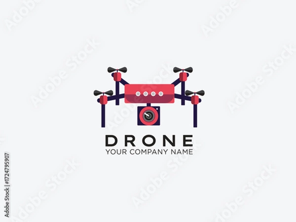 Fototapeta Drone logo design vector template
