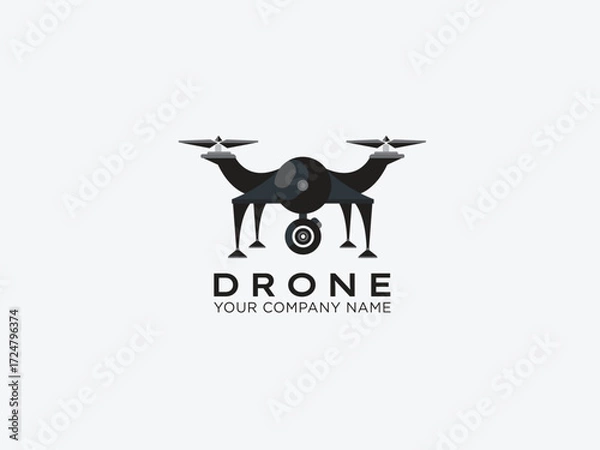 Fototapeta Drone logo design vector template