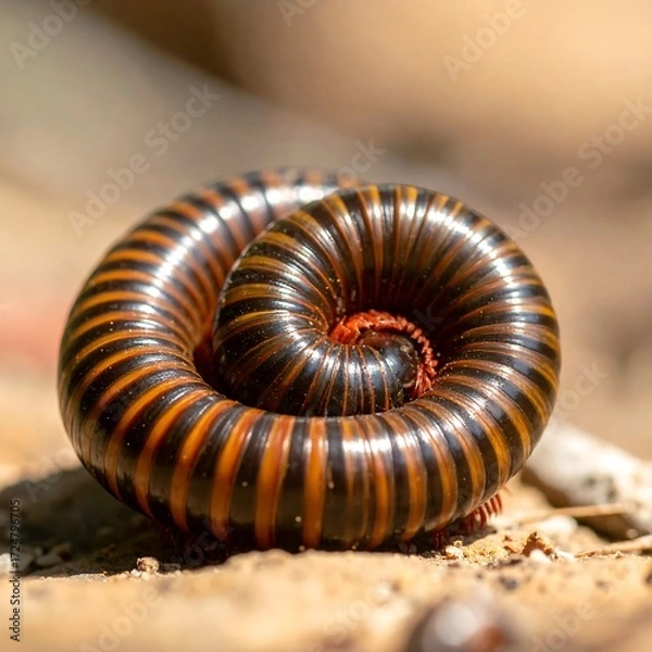 Obraz Close-up coiled millipede