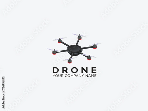 Fototapeta Drone logo design vector template