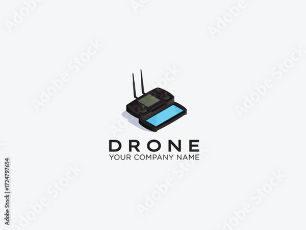 Fototapeta Drone logo design vector template