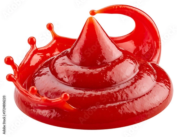 Obraz Red sauce swirl with splashes