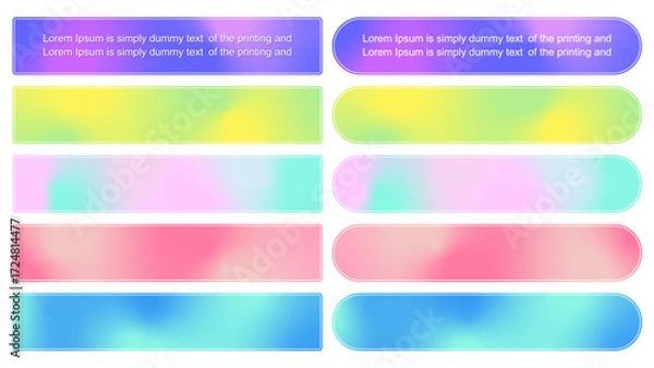 Obraz グラデーションのカラフルなテロップベースのセット