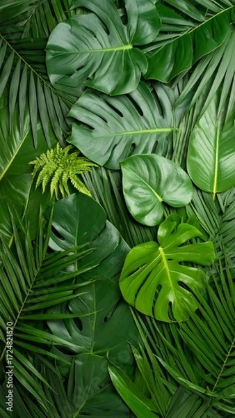 Obraz Tropical leaf pattern background