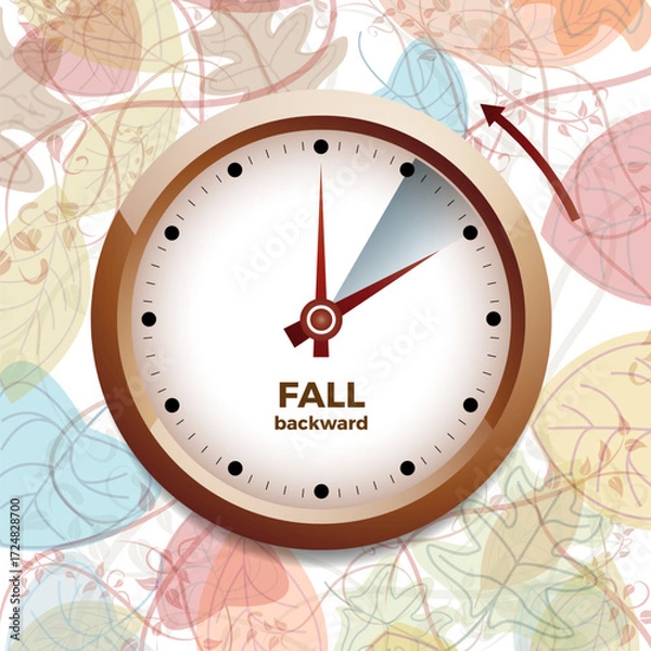 Fototapeta Vector illustration of a clock showing the time change
