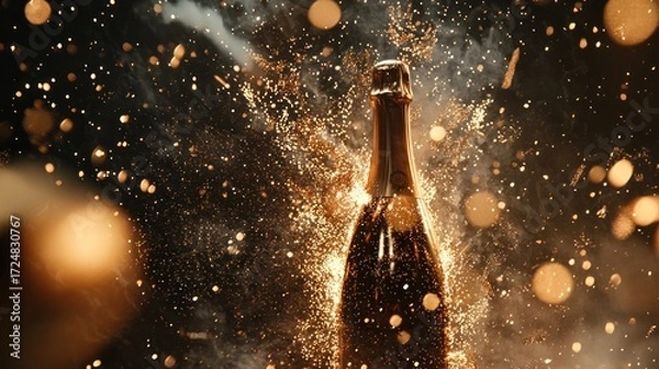 Obraz Champagne bottle explosion celebration