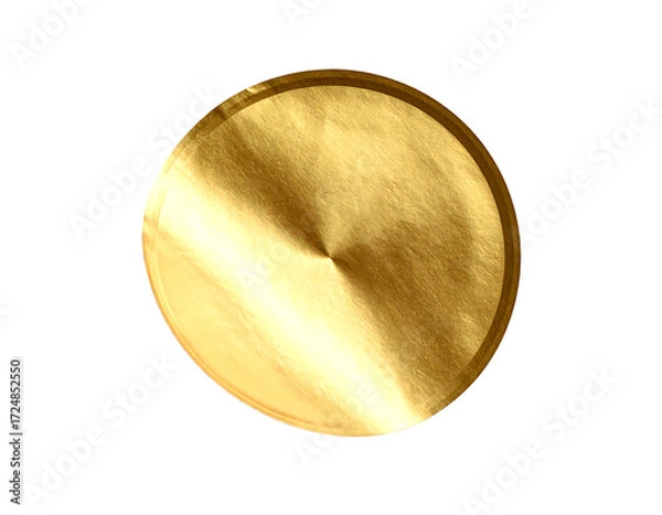 Fototapeta Gold circular disc, metallic sheen, slight bevel