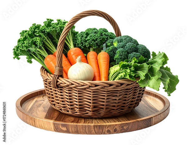 Obraz Basket of fresh vegetables
