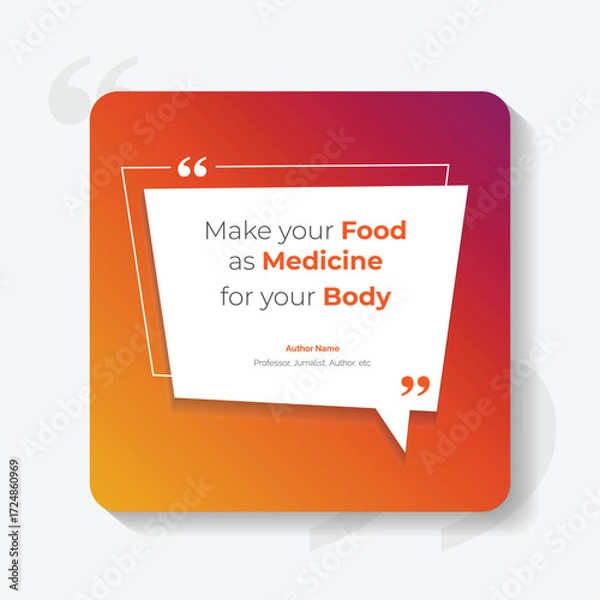 Fototapeta Gradient Bubble testimonial banner, quote, infographic. Social media post template designs for quotes. Empty speech bubbles, quote bubbles and text box