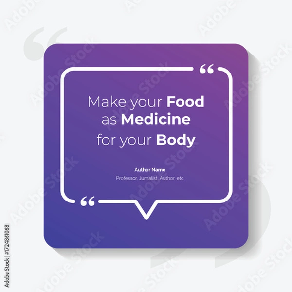 Fototapeta Gradient Bubble testimonial banner, quote, infographic. Social media post template designs for quotes. Empty speech bubbles, quote bubbles and text box
